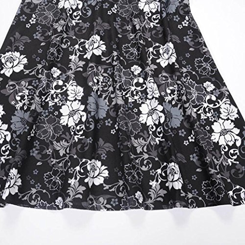 Summer Dress,Clearance! AgrinTol Women Casual Vintage Printing Bodycon Sleeveless Evening Party Prom Swing Dress (XL, Black2)