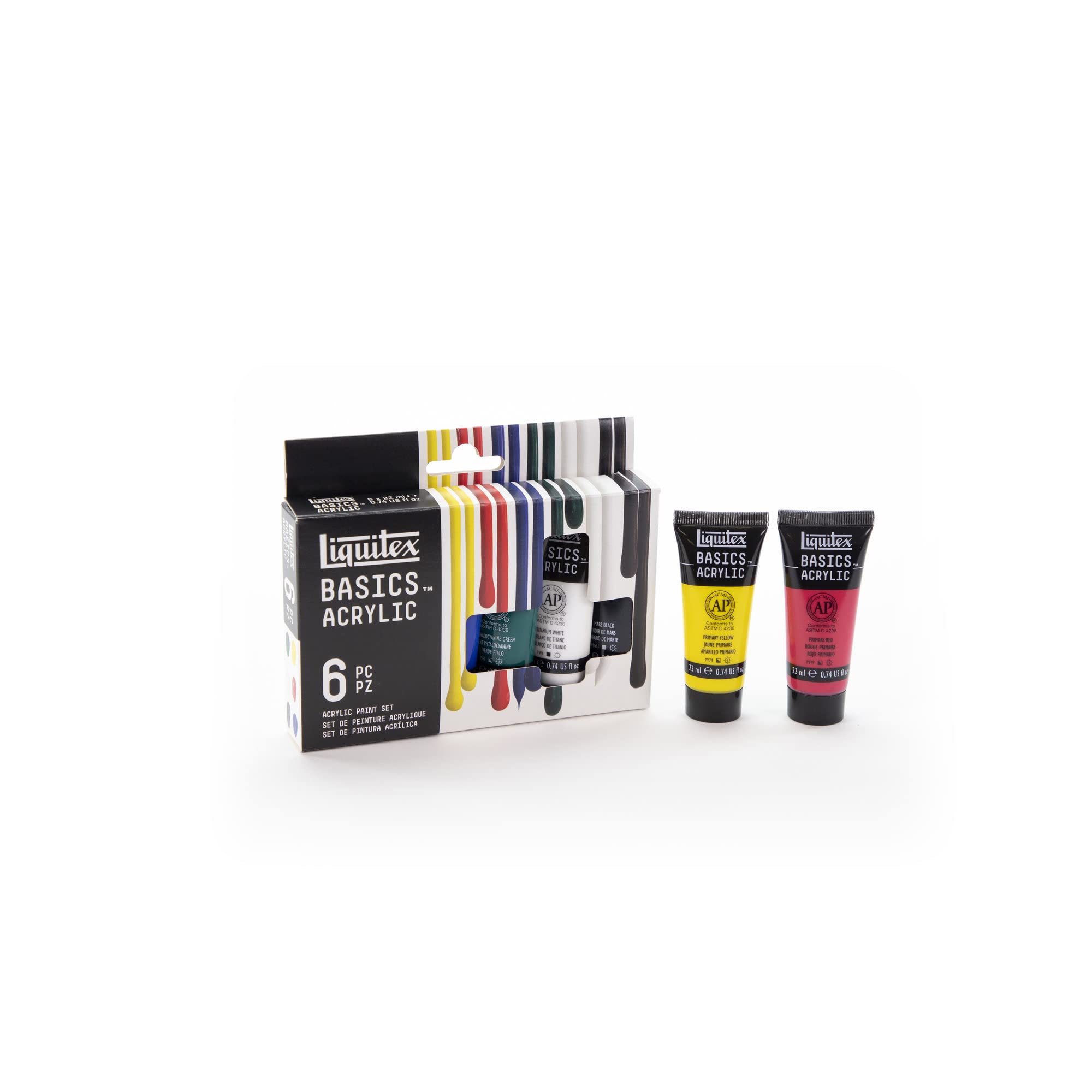 Liquitex Acrylic Basics Set of 6 x 22 ml Colours