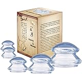 Silicone Cupping Set with Cupping Book - 5 Cups Professional Cupping Massage Kit for Muscle Soreness, Pain Relief, Injury Recovery, Toning & Cellulite，Weight Loss