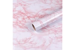 practicalWs 15.7in × 118in Pink Marble Stick Paper Peel and Stick Countertops Self-Adhesive Vinyl Watertight Wallpaper Great As Cabinets Drawer Shelf Wall Crafts Wall Paper Decorations