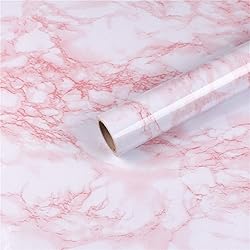 practicalWs 15.7 in × 118 in White Pink Marble
