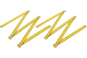WRITWAA 2Pcs Foldable Wood Ruler 1-Meter Double-Sided Measuring Stick with Standard and Metric Units for