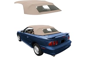 SIERRA AUTO TOPS & SEATS Sierra Auto Tops Convertible Top Replacement for Ford Mustang 1994-2004, Sailcloth Vinyl, Parchment, Heated Glass Window