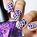 Whats Up Nails - Spider Web Vinyl Stencils for Halloween Nail Art Design (1 Sheet, 12 Stencils)