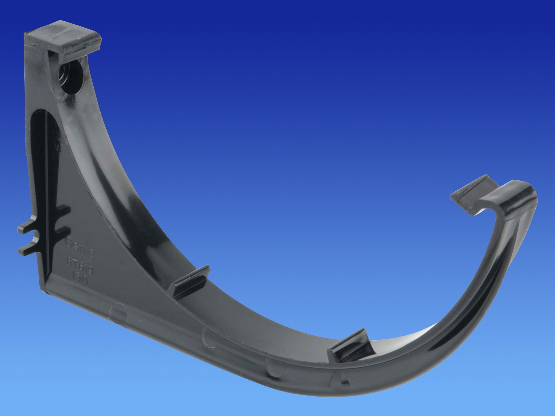 OSMA Roofline Commercial 150mm Half Round Gutter Support Bracket Black 6T619b