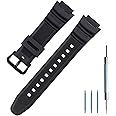 Lijinlan Men's Resin Replacement Watch Band for Casio AE-1000W AE-1200 AE-1300 AEQ-110W AQ-S800W MRW-200H SGW-300H SGW-400H W-216H W-218H Waterproof Watch Strap