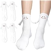 JUGEVI 2 Pairs Magnetic Holding Hands Socks Funny Couple Sock Unique Magnetic Connection Design Gifts for Friend