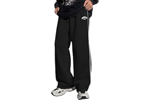RoseSeek Boy's Letter Graphic Wide Leg Sweatpants Baggy Pants Athletic Track Sweat Pants Joggers