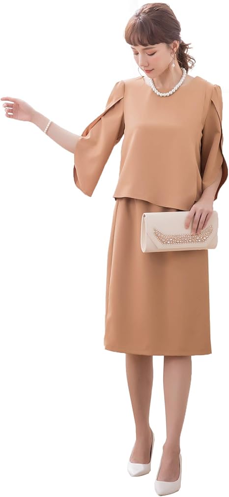 Amazon Dressstar ママスーツ 大きいサイズ 卒園 卒業 レディース セットアップ 2点セット ツーピース 上下セット フォーマル 結婚式 ドレス 入園 お呼ばれ パーティー イブニングドレス 通販