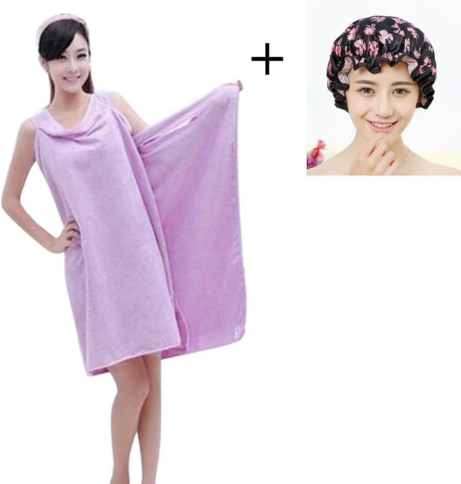 4 Colours Wrap Towel Highly Absorbent Soft Spa Towel Sarong Towel Bath Towel Beach Towel Gym Towel (Purple)