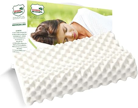 Amazon 100 オーガニックラテックス輪郭枕 首の痛み 頚椎枕 輪郭形状記憶フォーム枕 整形外科人間工学的頸椎枕 ラテックスフォーム枕 背骨サポートのための人間工学的輪郭デザイン マッサージ 枕 オンライン通販