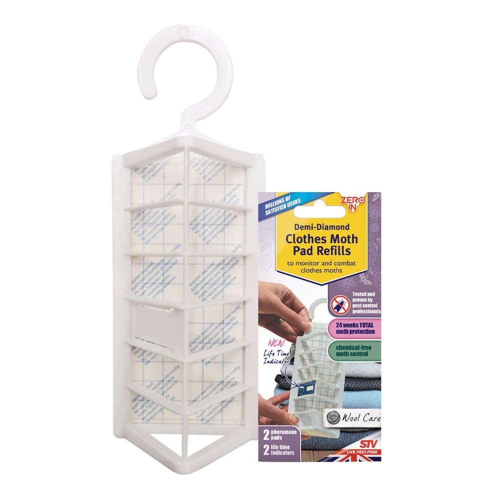 Zero In COM004 Demi Diamond Clothes Moth Killer Including Refill Pack, Multi-Colour, 26x5x0.1 cm