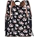 DGY Womens Peony Pattern Design Korean Fashion Casual Preppy Style Backpack G00133 Black
