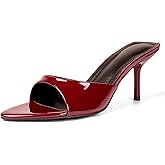 QIV Leopard Kitten Heels Pointed Toe Mule Heels for Women Open Toe Kitten Heel for Party Dressy Wedding