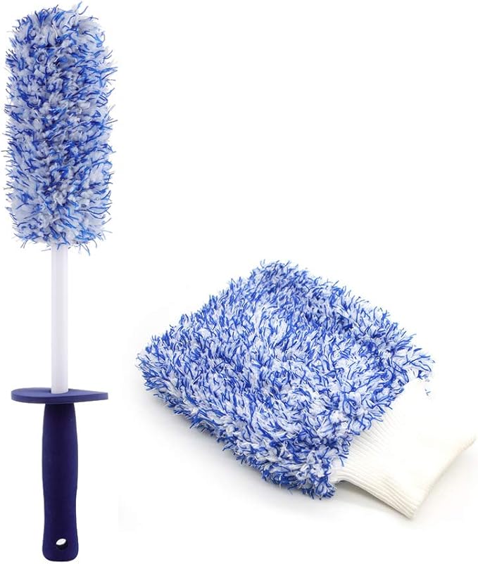Large Microfiber Car Wheel Cleaning Brush Car Wash Mitt Set(2pcs