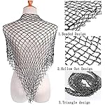 Zakia Women's hollow crochet beaded shawl wedding bezel shrug beach scarf tops blouse Zakia Women's hollow crochet beaded shawl wedding bezel shrug beach scarf tops blouse