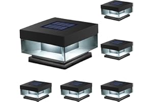 HUYIENO Solar Post Cap Lights,15 Lumem Brightness,2 Modes Warm White/Bright White Outdoor Fence Post Cap Light for Deck, Patio Garden Decor High Brightness SMD LED Lighting Fits for 4x4 5x5 Wooden Posts