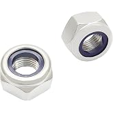 DGZ Store 2Pcs M14 x1.5mm Stainless Steel Nylon Insert Lock Nuts, Silver