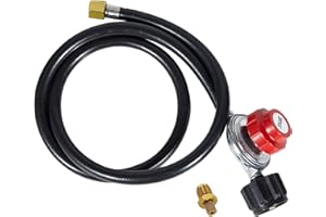 BESTFIRE Propane Regulator,4 Feet High Pressure 0-20 PSI Gas Burner Adjustable Hose,Suitable for propane tanks