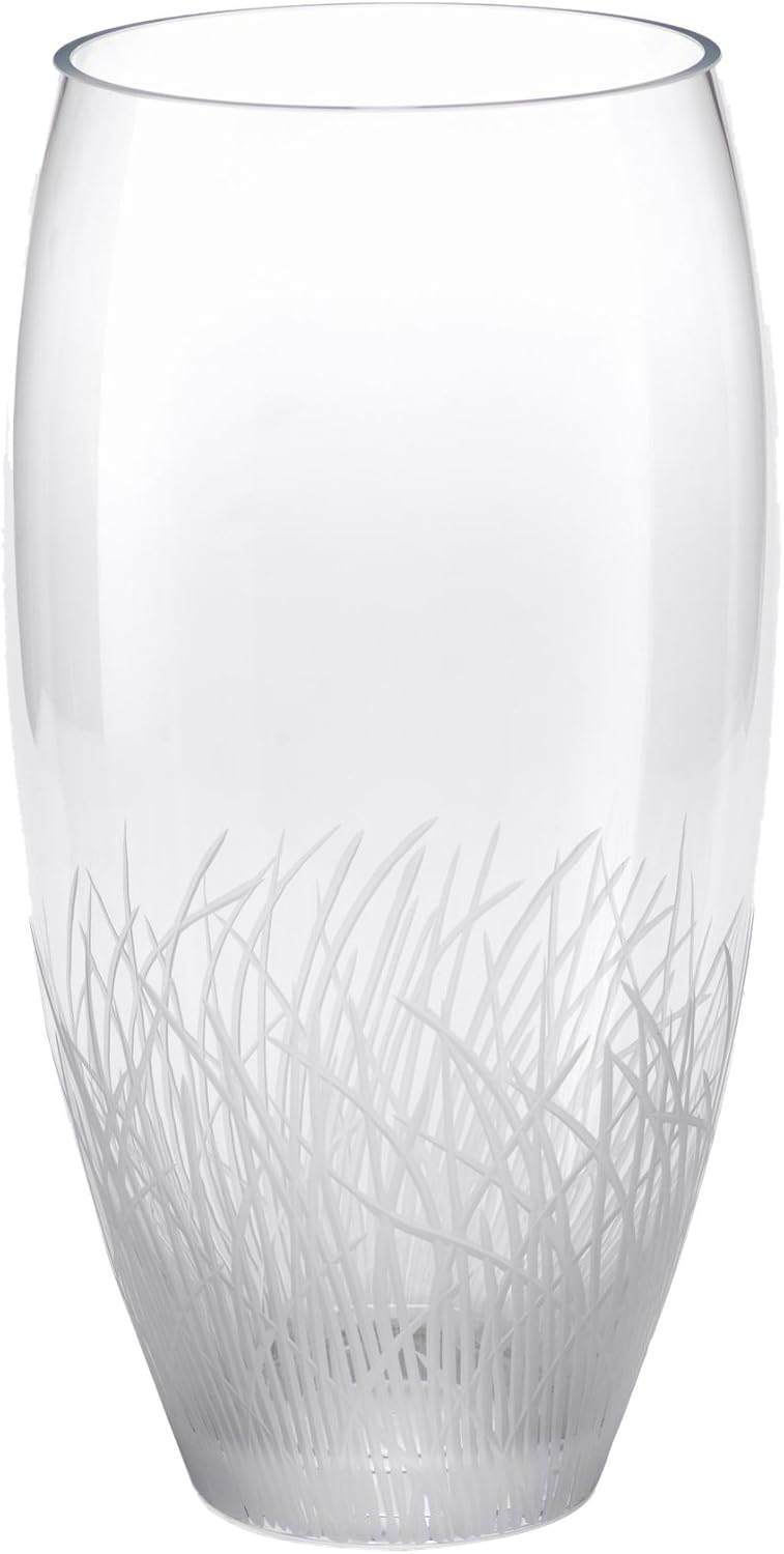 Amazon 15" Tall Engraved Glass Vase Oval Shaped Home B01GVCX9PS