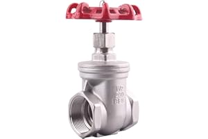 GOVALVE Heavy Duty Gate Valve - 1 1/2" NPT Stainless Steel Female x Female Thread Rotary Sluice Valve with Wheel Handle 200WOG For Water Oil Gas