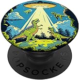 Alien Lover Flying Saucer UFO Abduction Dinosaur PopSockets Adhesive PopGrip