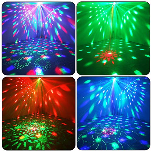 Party dj disco Lights + Dj Disco Ball,Two in One stage lights Effect Projector Karaoke Equipment With Remote Control Sound Activated for Dancing Christmas Gift KTV Bar Concert Birthday