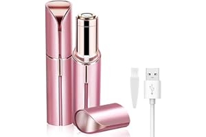 LAIKME Facial Hair Removal for Women, Mini Hair Remover, Electric Razor Shaver Portable Bikini Epilator for Lips, Chin, Armpit, Peach Fuzz, Fingers, Neck, Cheek and USB Rechargeable (Pink)