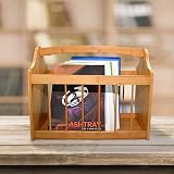 Unibos Magazine & Newspaper Rack Bamboo Storage Basket with Handle Brown UK view 5