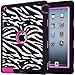 iPad Case,iPad 2/3/4 Case, BENTOBEN Silicone Plastic 3 in 1 Hybrid Shockproof & Drop Resistance Anti-slip cover for iPad Case iPad 2/3/4 Case(Zebra+Rose Red)