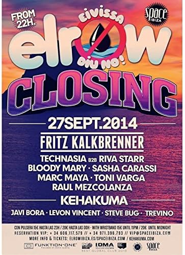 Elrow @ Space Closing Party 2014 Poster - Purple, 40cm x 60cm
