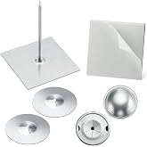 Moxweyeni 30 Pieces/ 10 Set Perforated Self Stick Insulation Pins 2-1/2'', 1.5'' Self Locking Washers Round, 7/8'' Aluminum Insulation Dome Cap Washers for Wall and Ceiling