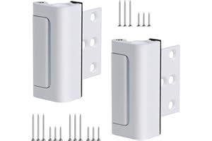 AWDIA Home Security Door Lock, Childproof Door Reinforcement Lock for Inward Swinging Door, Door Locks for Kids Safety to Prevent Unauthorized Entry (White, 2 Pack)