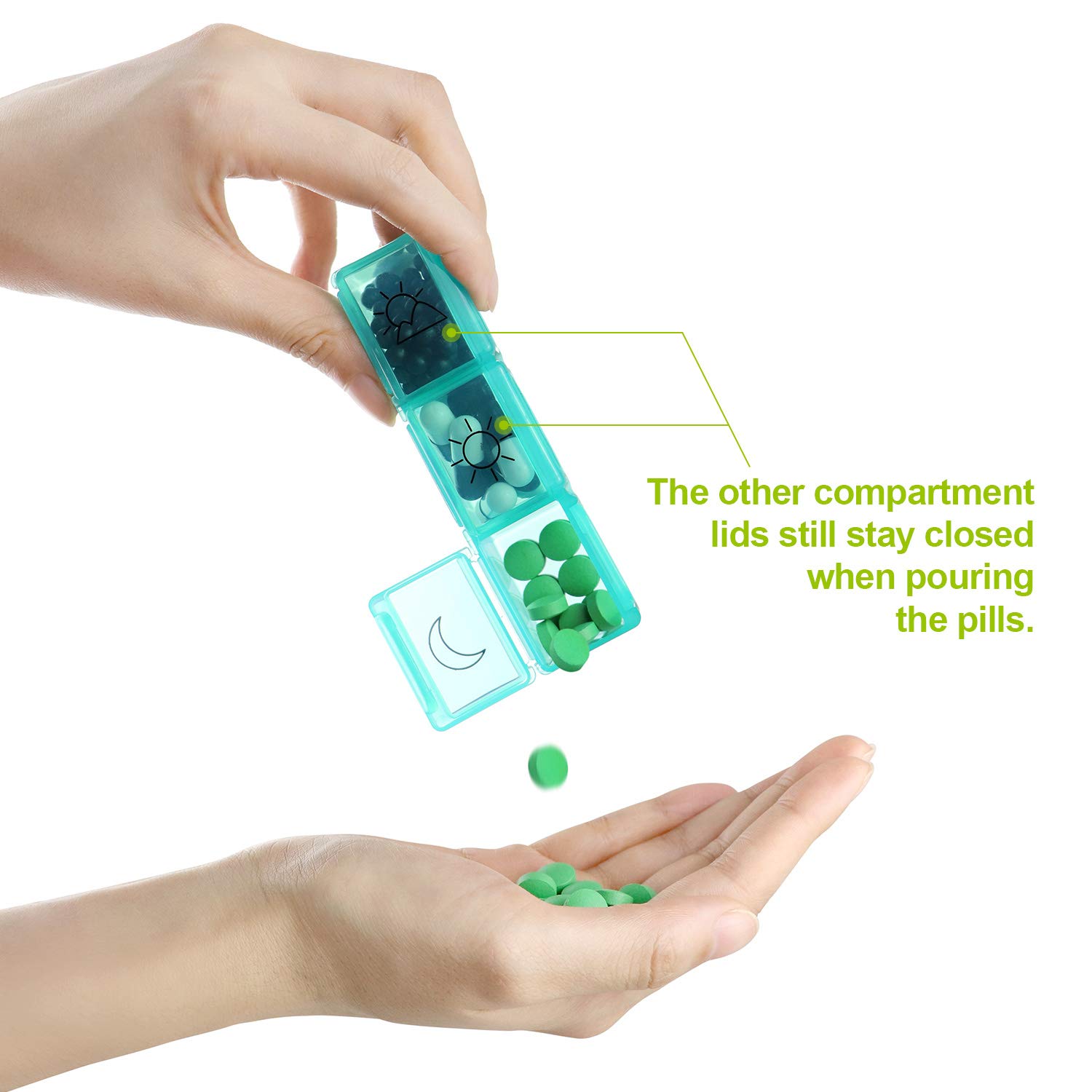 SENWOW Weekly Pill Organizer, Portable AM/PM Travel Pill Box Case (7-Day / 3-Times-A-Day) with Separate Compartments to Hold Vitamins, Supplements and Medication