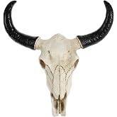 Zerodeko Resin Cow Skull Wall Decor, Bull Skull Hanging Ornament Art | for Home Offices, Studies, Living Rooms, and Interior Displays With a Detailed Skull-and-Horn Silhouette