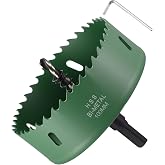 METALLIXITY Bi-Metal Hole Saw 3-15/16" 100mm M42 HSS for Hard Steel Green | Circular Head Hole Cutter with Center Drill Bit for Stainless Steel Sheet