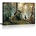 wall26 Canvas Print Wall Art Black Bears in The Spring Forest Nature Wilderness Illustrations Modern Art Rustic Scenic Colorful Multicolor for Living Room, Bedroom, Office - 24