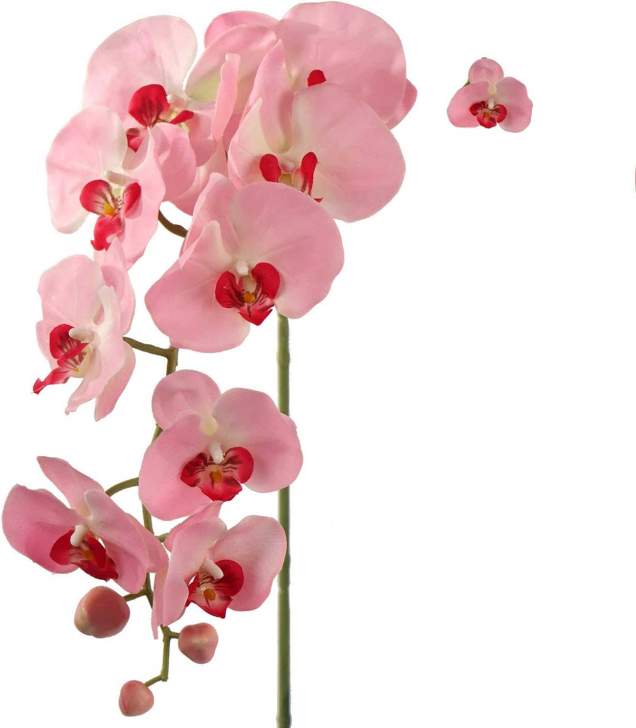 Sponsored Ad - Larksilk Artificial Orchids, Real Touch Ultra Realistic Faux Decorative Phalaenopsis Flowers, Pink, 33.5" Tall Stems, 2 Pack