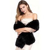 XEPST Women's Faux Fur Collar Scarf Wrap,Faux Fur Shawl Winter Neck Warmer Fluffy Scarf