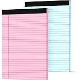 Zaviko Colored Legal Pads 8.5 x 11, 2 Pack Pink Notebook Paper 8.5 x 11, Note Pads 8.5x11 Notepad, Paper Pads 8.5x11 Writing Pads, Colored Lined Pads of Paper, Wide Ruled, 30 Sheets/Pad