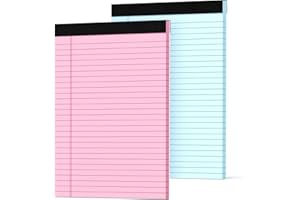 ZAVIKO Colored Legal Pads 8.5 x 11, 2 Pack Pink Notebook Paper 8.5 x 11, Colored Note Pads 8.5 x 11 Notepad, Paper Pads 8.5 x 11 Writing Pads, Colored Lined Pads of Paper 8.5 x 11, Wide Ruled, 30 Sheets/Pad