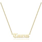 Aimber 18K Gold Plated Astrology Necklace for Women Jewelry,12 Zodiac Pendant Horoscope Constellations Necklace