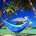 Hammock,Wonbor Camping Double Hammock Lightweight Portable Parachute Nylon Hammock With Tree Ropes And Carabiners For Outdoor Backpack Travel Beach Yard Hanging Bed Sleeping Swing - Blue