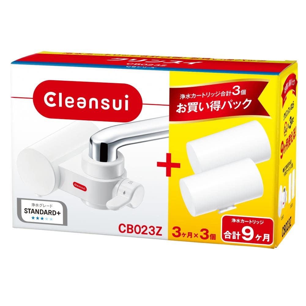 クリンスイ 浄水器 蛇口直結型 CBシリーズ コンパクトモデル カートリッジ 3個付き CB023ZーWT商品画像
