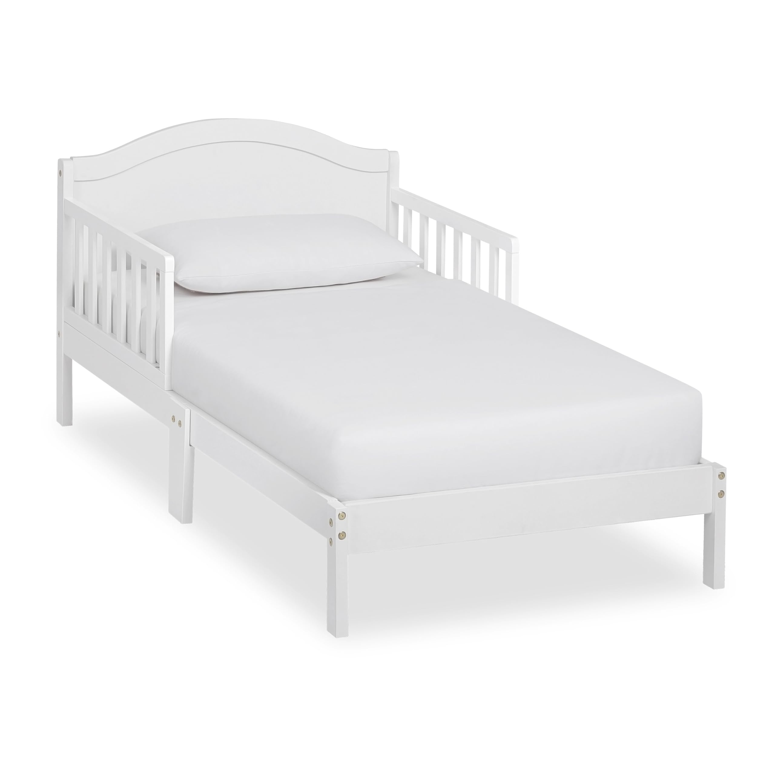 Photo 1 of Dream On Me Sydney Toddler Bed in White, Greenguard Gold Certified, JPMA Certified, Low To Floor Design, Non-Toxic Finish, Safety Rails, Made Of Pinewood