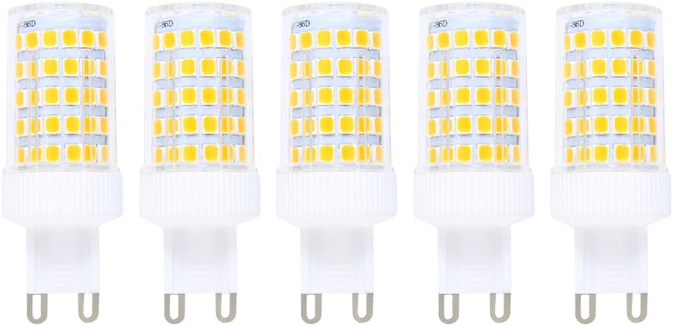 G9 LED Bulb Dimmable 10W Warm White 3000K LED Light Bulb Bi-pin Base,Equivalent to 80W Halogen Bulb,AC 220V for Ceiling Light Fittings Chandeliers Interior Lights (5 Pack) [Energy Class A+]