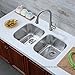 Decor Star P-006 32 1/4 Inch Undermount 50/50 Equal Double Bowl 18 Gauge Stainless Steel Kitchen Sink cUPC
