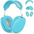 Silicone Case Cover for AirPods Max, Ear Pad Case Cover/Ear Cups Cover/Headband Cover for AirPods Max Headphones,Accessories Soft Silicone Protector for Apple AirPods Max New USB-C (2024) (Ocean Blue)