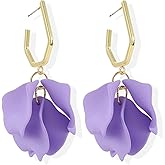 Flower Dangle Earrings for Women Trendy Boho Rose Petal Dangle Resin Earrings Floral Earrings Flower Floral Drop Earrings Party Jewelry Gift for women