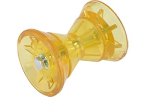Partuto 3" Boat Bow Trailer Roller with End Bells, 1/2 Inch Shaft Boat Bow Stop Bell Roller with Bells, Durable PVC Material,